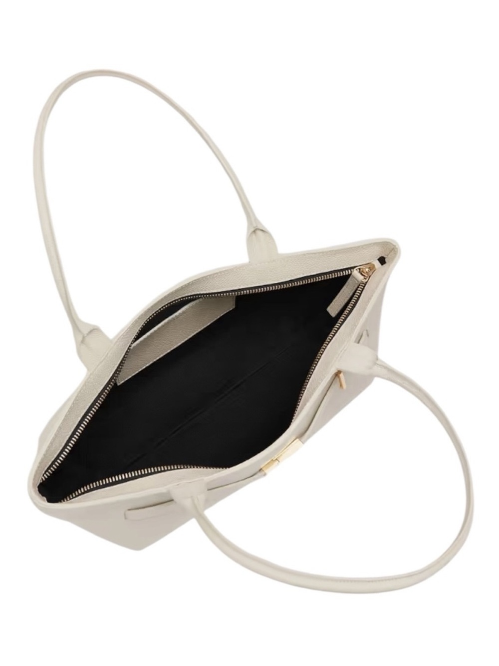 DeMellier London The New York Shoulder Bag Chalk White Grained Leather Gold NWT - Picture 3 of 15